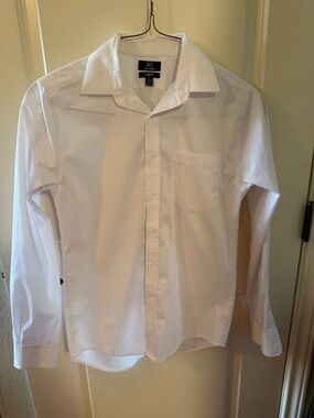 George Men's White Long-Sleeve Dress Shirt